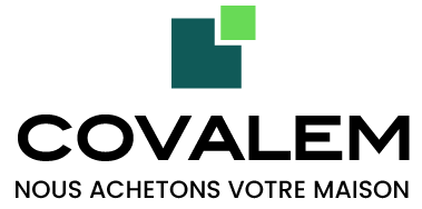 Logo de l'entreprise COVALEM avec le slogan "Nous achetons votre maison"